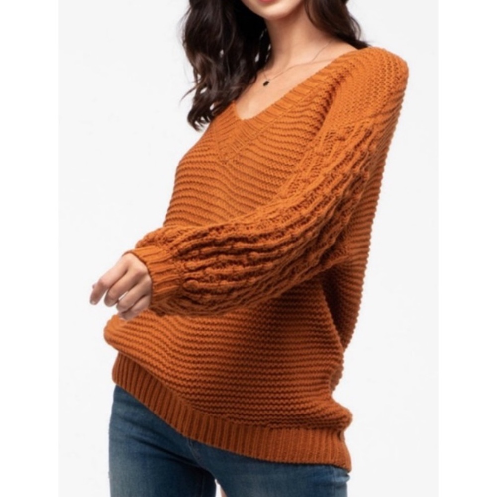 Blu Pepper Back Button Knit Sweater - image 1